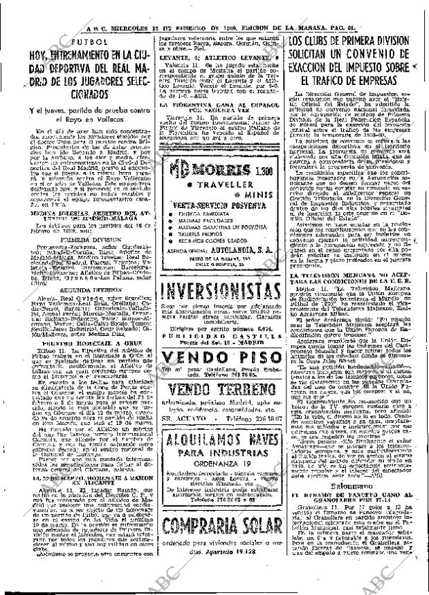 ABC MADRID 12-02-1969 página 61