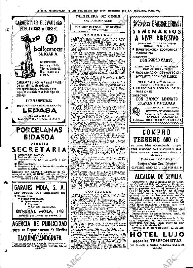 ABC MADRID 12-02-1969 página 74