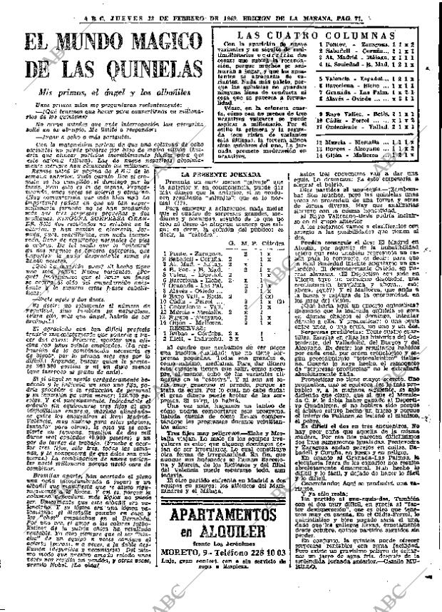 ABC MADRID 13-02-1969 página 71