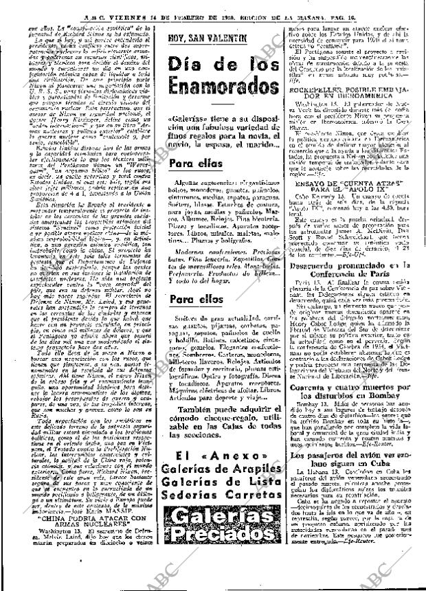 ABC MADRID 14-02-1969 página 16