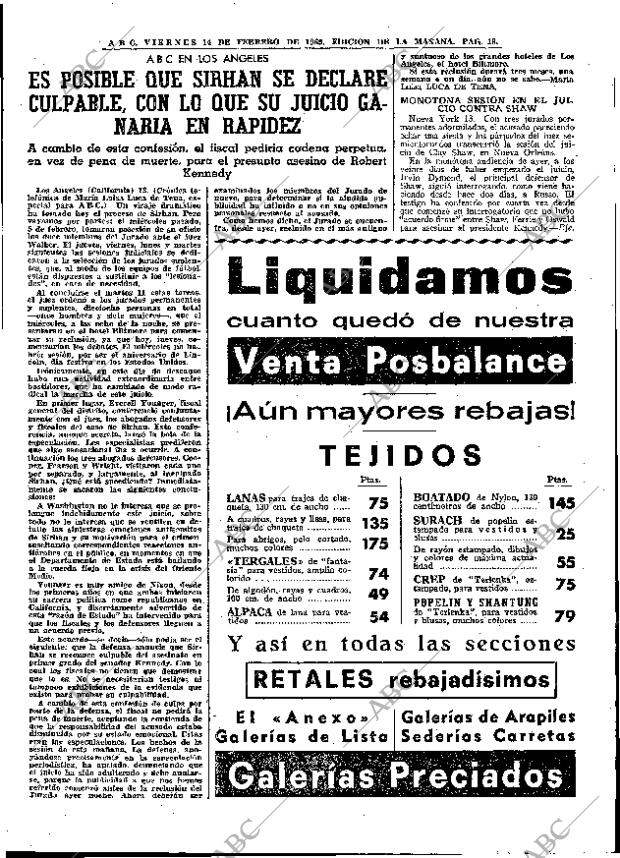 ABC MADRID 14-02-1969 página 19