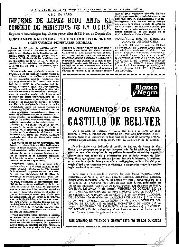 ABC MADRID 14-02-1969 página 21