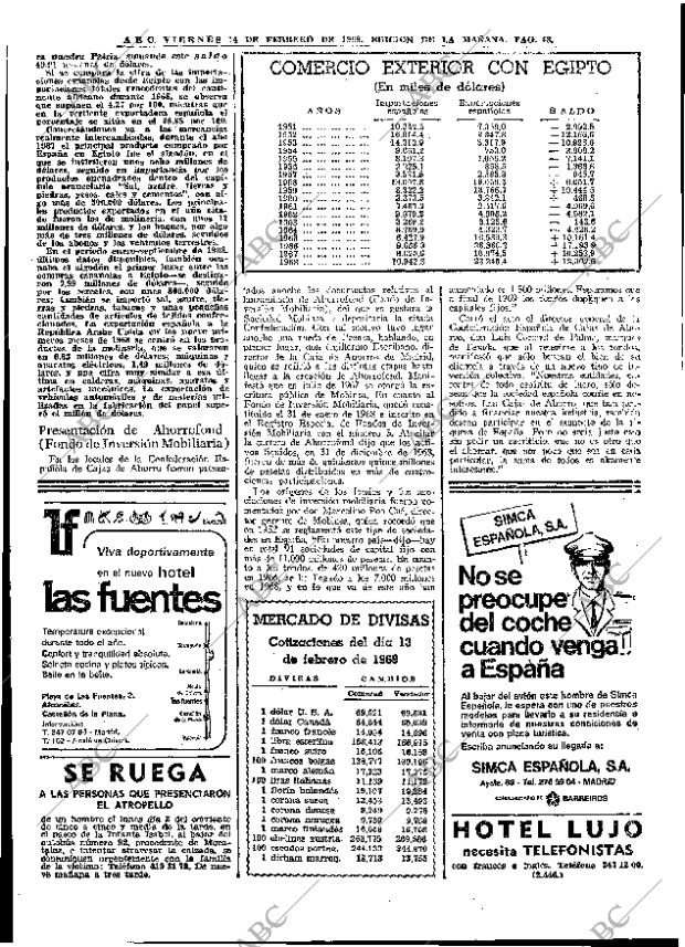 ABC MADRID 14-02-1969 página 48