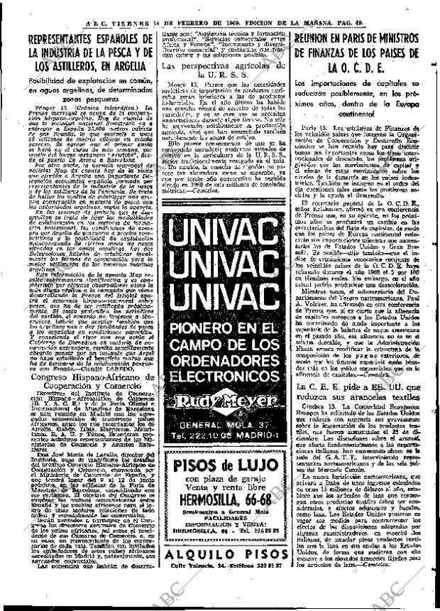 ABC MADRID 14-02-1969 página 49