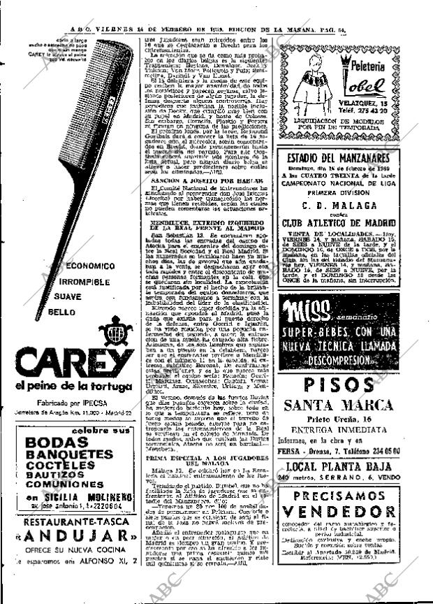 ABC MADRID 14-02-1969 página 54