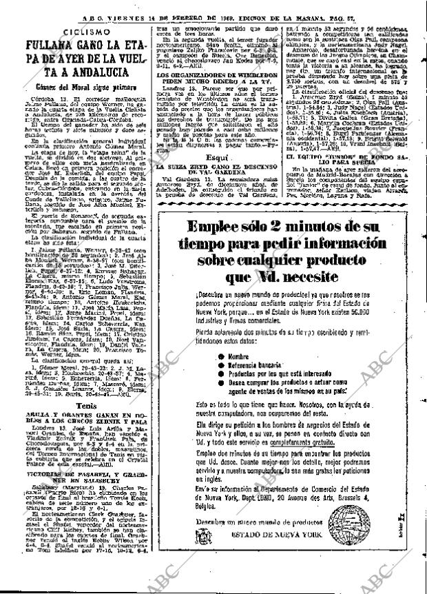 ABC MADRID 14-02-1969 página 57