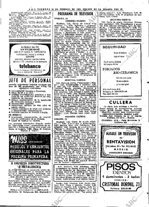 ABC MADRID 14-02-1969 página 67