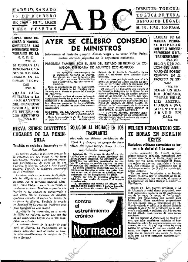 ABC MADRID 15-02-1969 página 15