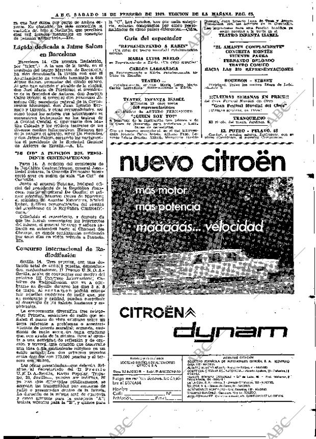 ABC MADRID 15-02-1969 página 63