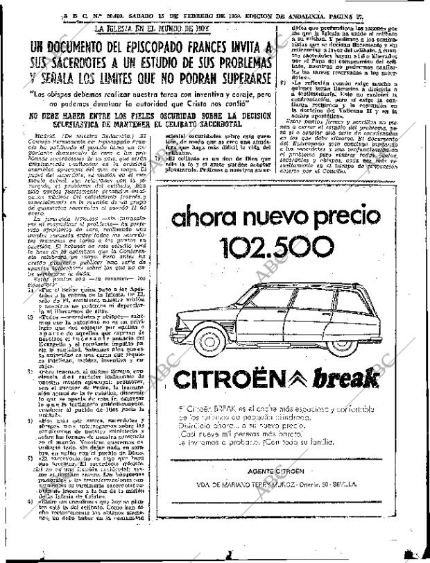 ABC SEVILLA 15-02-1969 página 27