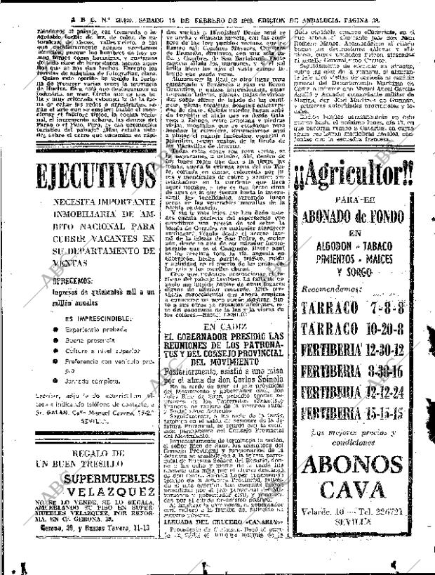 ABC SEVILLA 15-02-1969 página 38