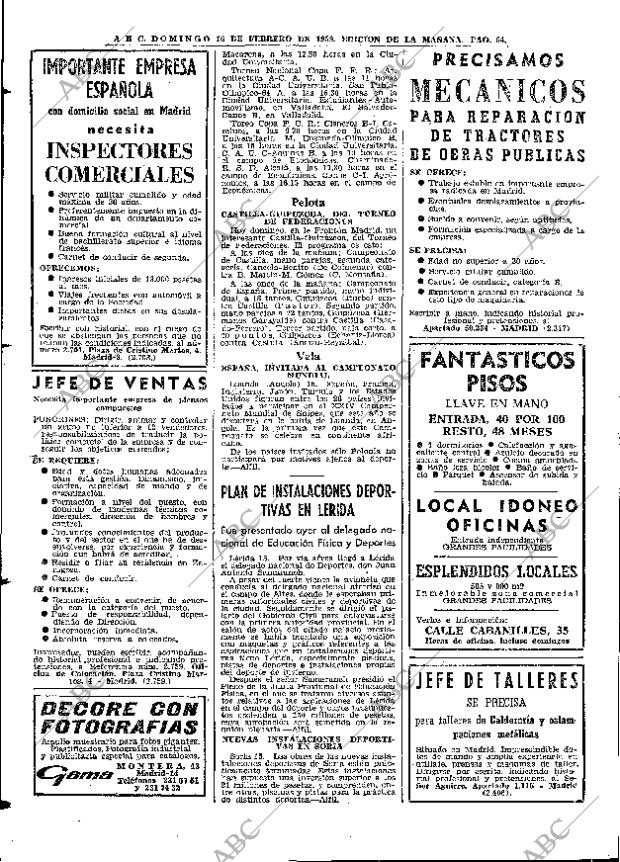 ABC MADRID 16-02-1969 página 64