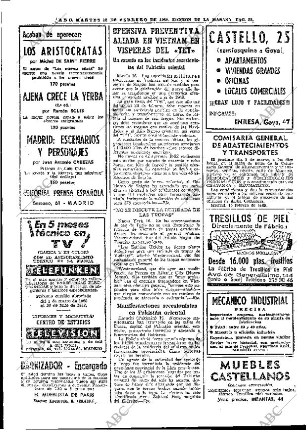 ABC MADRID 18-02-1969 página 22