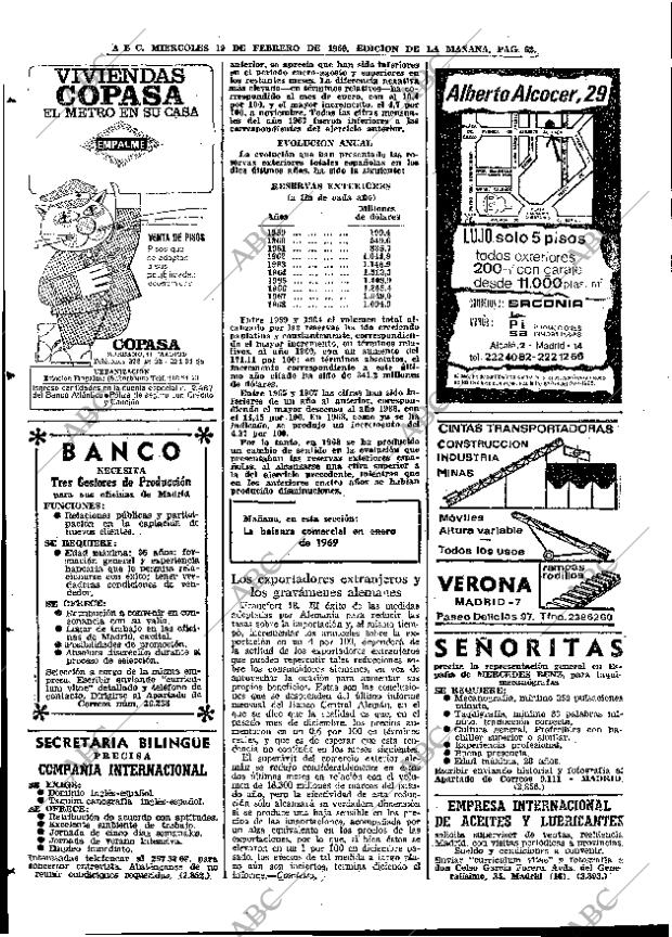 ABC MADRID 19-02-1969 página 62