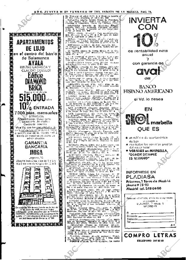 ABC MADRID 20-02-1969 página 74