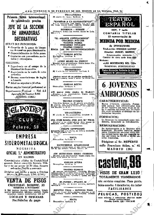 ABC MADRID 21-02-1969 página 71