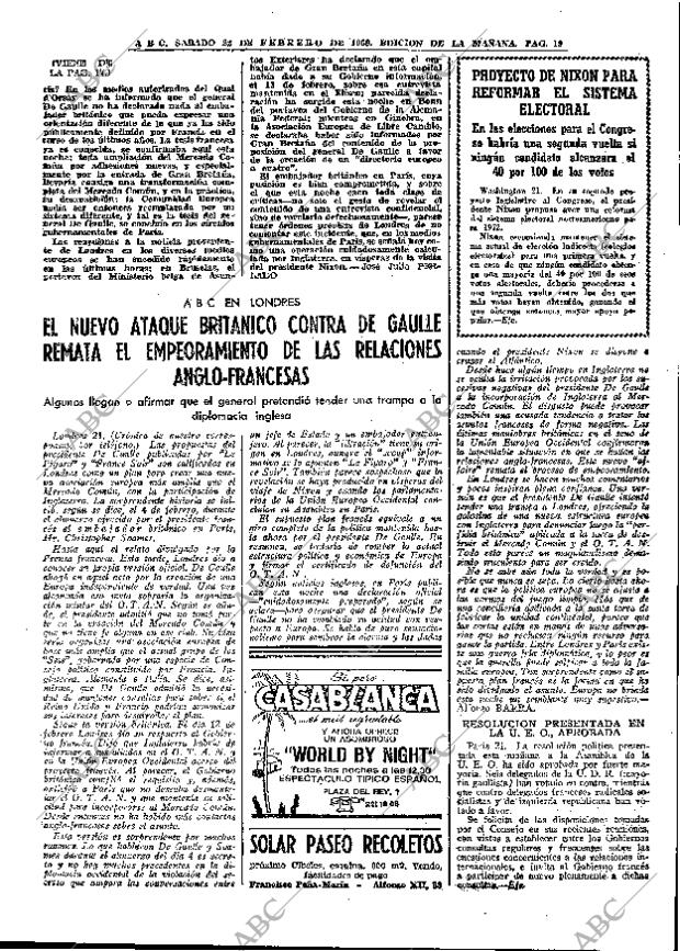 ABC MADRID 22-02-1969 página 19