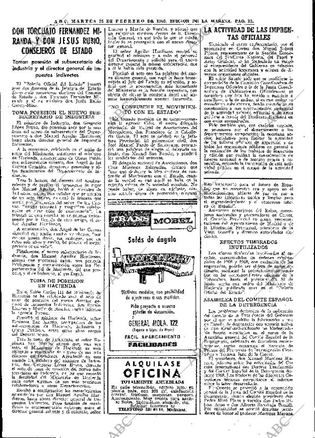 ABC MADRID 25-02-1969 página 23