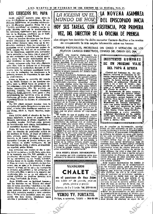 ABC MADRID 25-02-1969 página 27