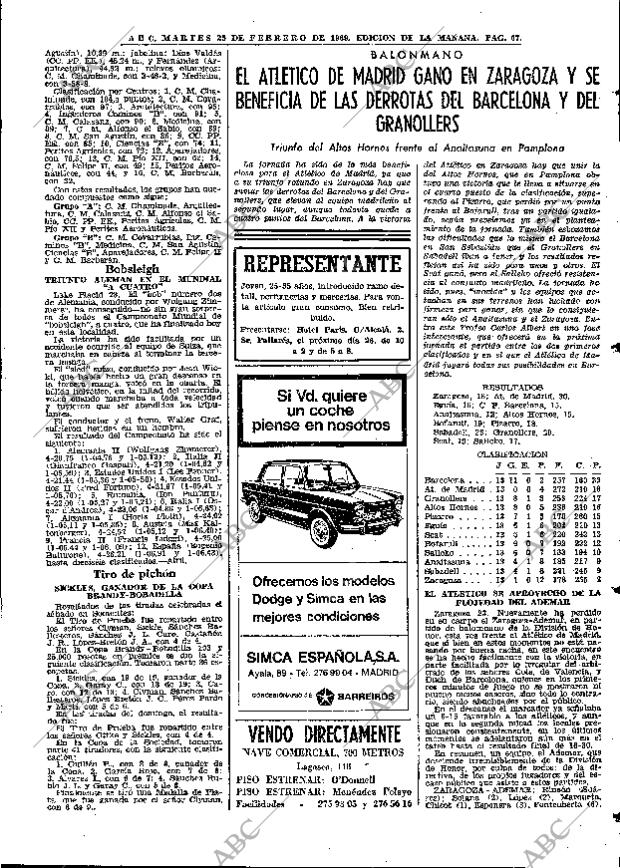 ABC MADRID 25-02-1969 página 67