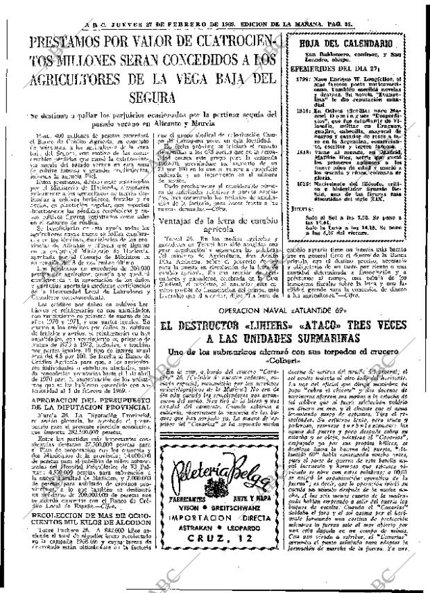 ABC MADRID 27-02-1969 página 33