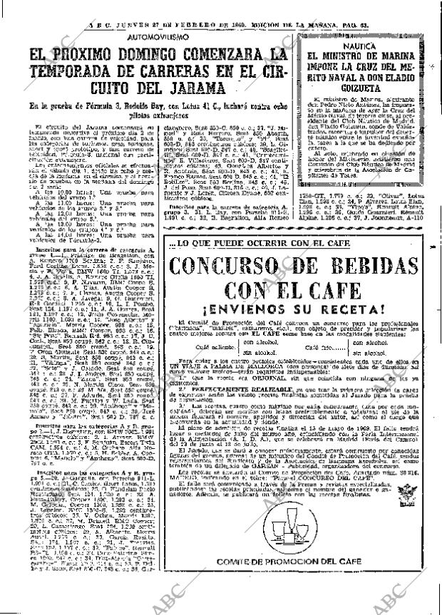 ABC MADRID 27-02-1969 página 63