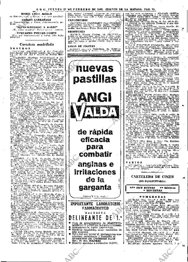 ABC MADRID 27-02-1969 página 73