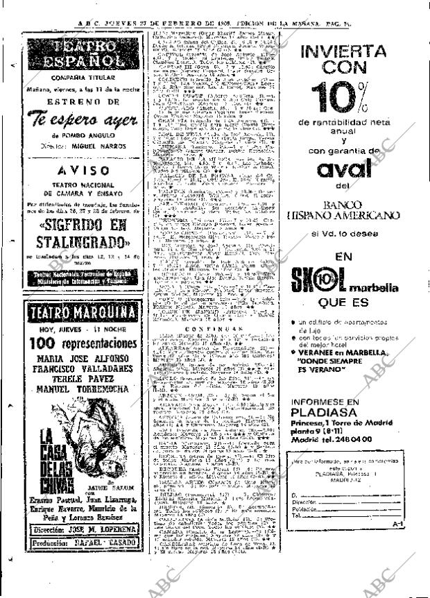 ABC MADRID 27-02-1969 página 74