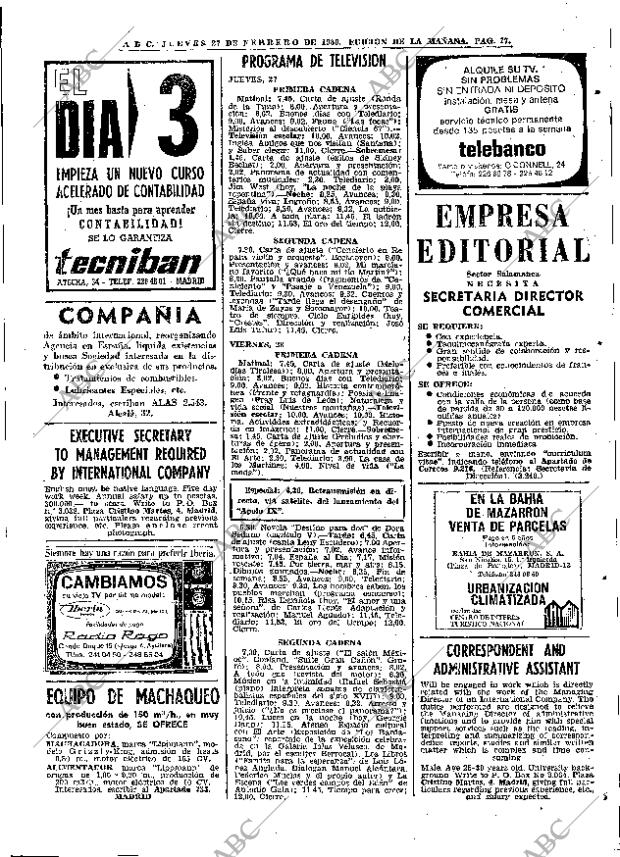 ABC MADRID 27-02-1969 página 77