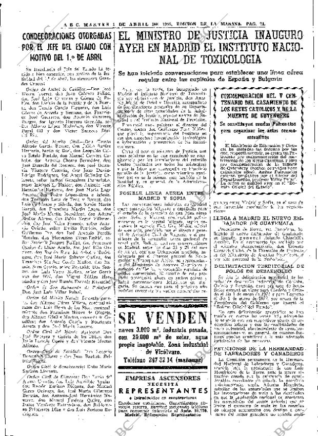 ABC MADRID 01-04-1969 página 31