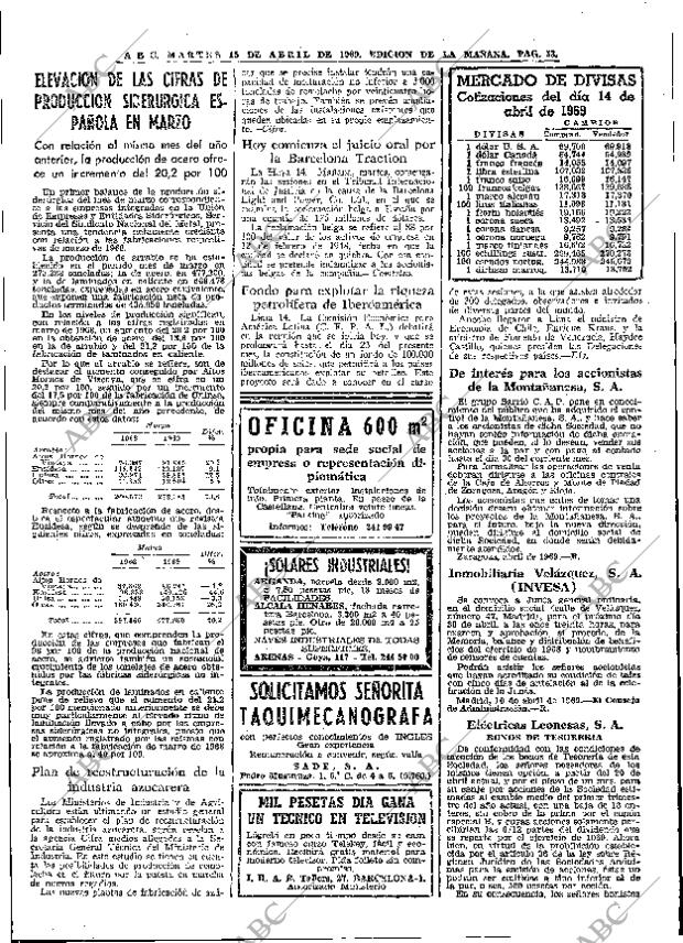 ABC MADRID 15-04-1969 página 65