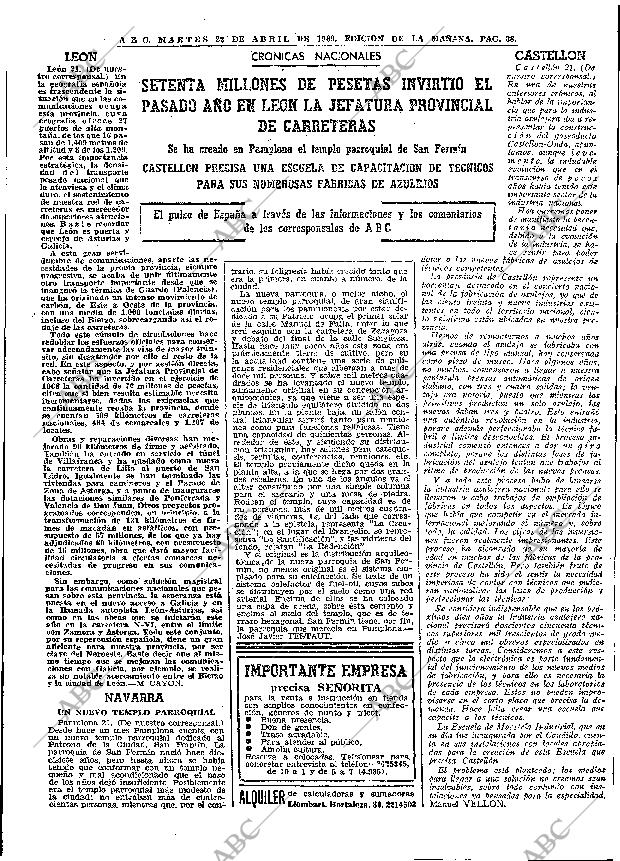 ABC MADRID 22-04-1969 página 52