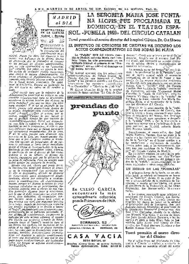 ABC MADRID 22-04-1969 página 55