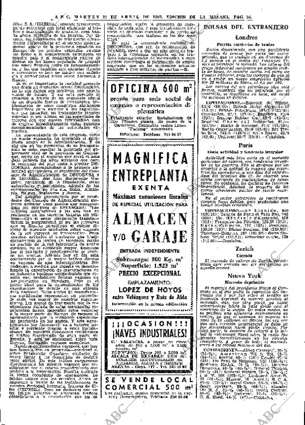 ABC MADRID 22-04-1969 página 69