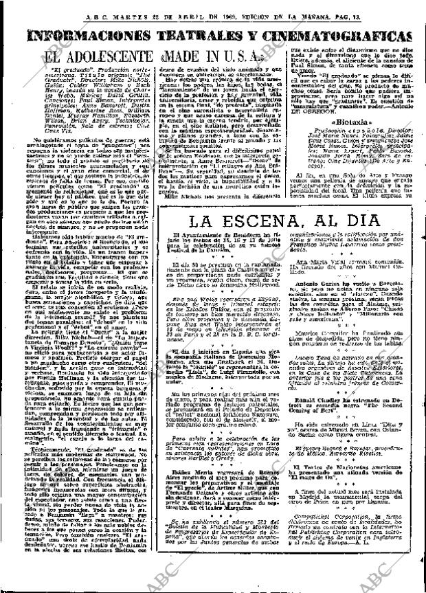 ABC MADRID 22-04-1969 página 87