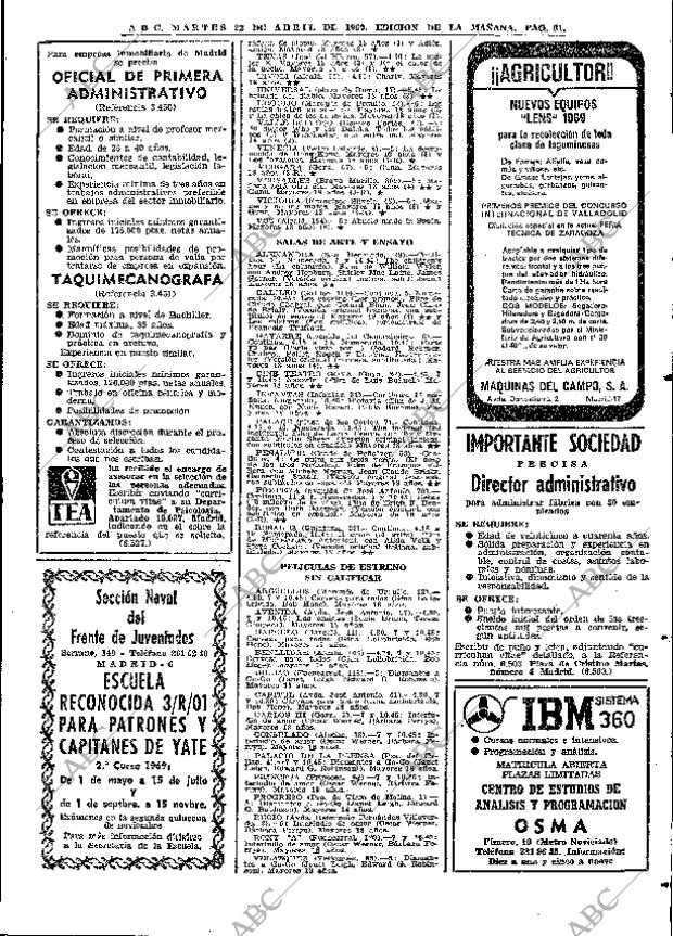 ABC MADRID 22-04-1969 página 95