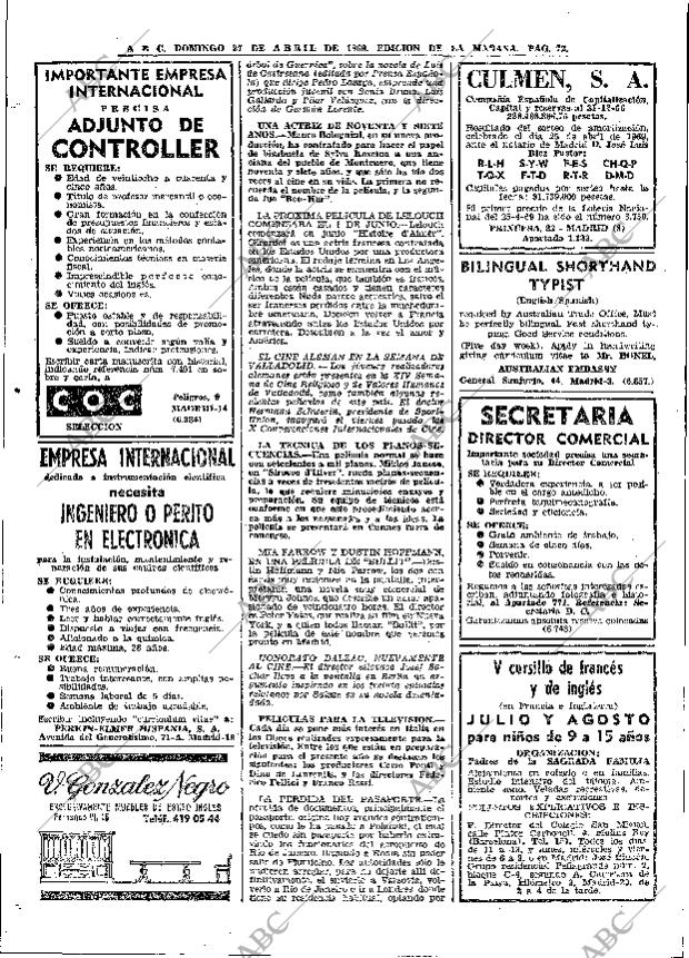 ABC MADRID 27-04-1969 página 82