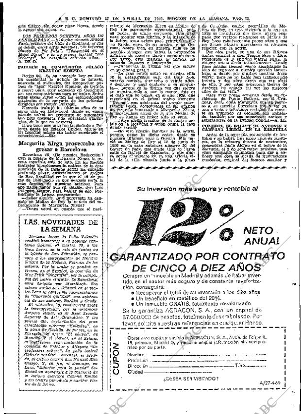 ABC MADRID 27-04-1969 página 83