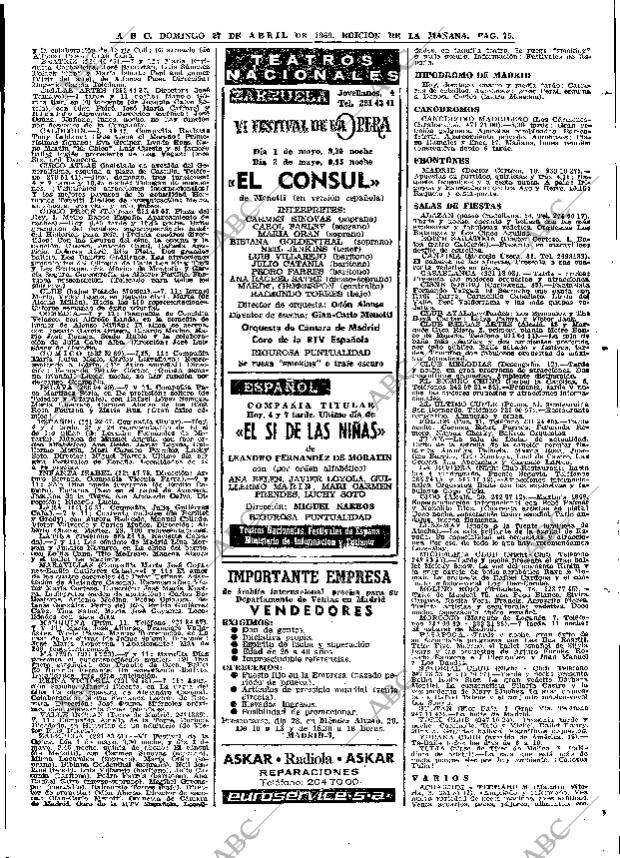 ABC MADRID 27-04-1969 página 85