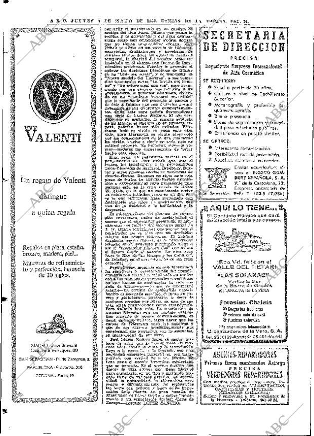 ABC MADRID 01-05-1969 página 84