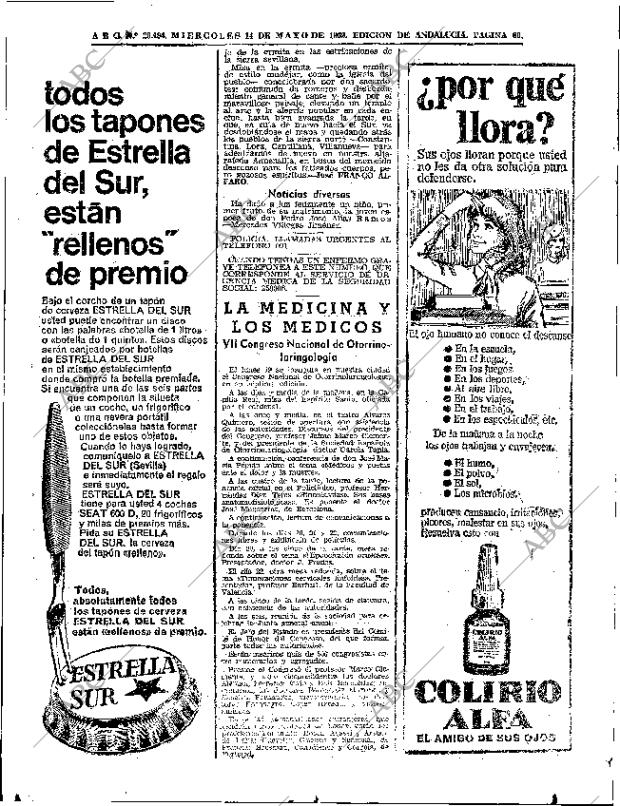 ABC SEVILLA 14-05-1969 página 60