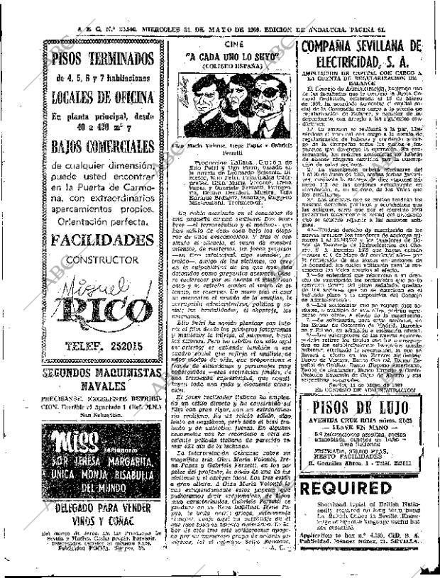 ABC SEVILLA 21-05-1969 página 61