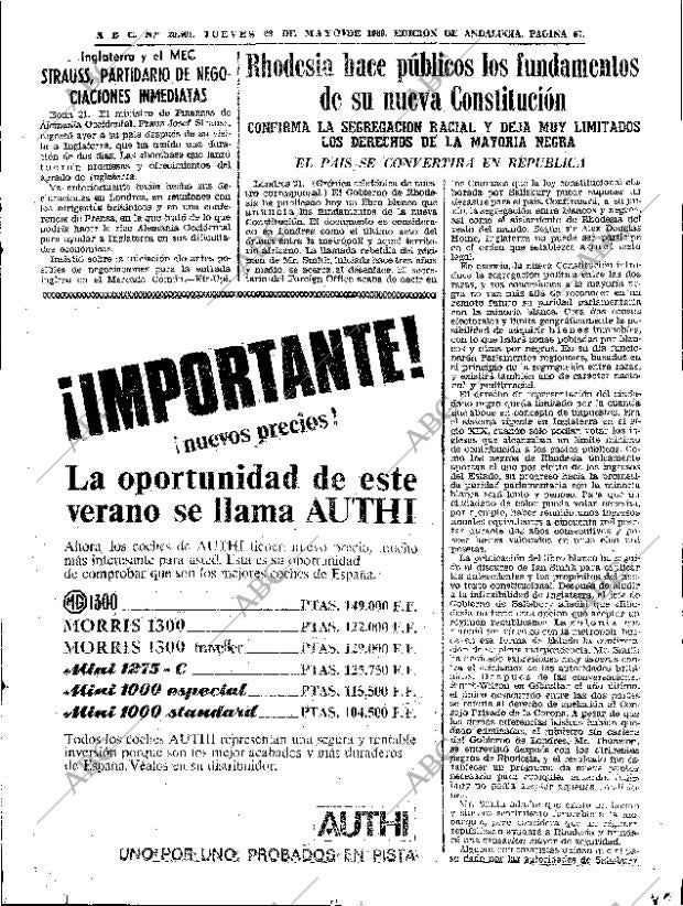 ABC SEVILLA 22-05-1969 página 67