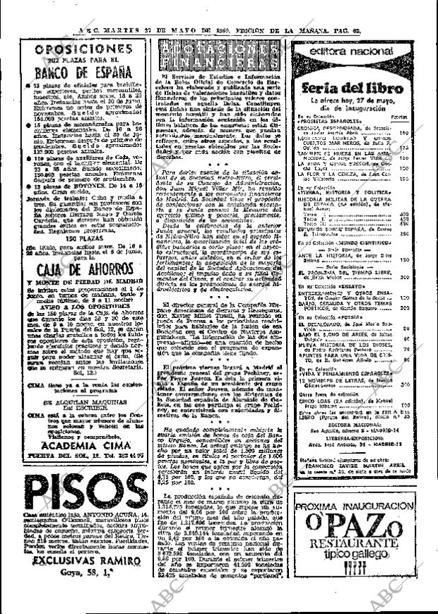 ABC MADRID 27-05-1969 página 84