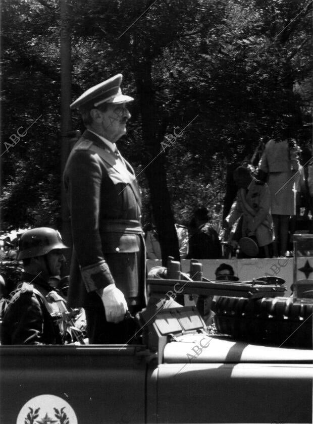 El capitán general de la 1ª Región, al Iniciarse el Desfile