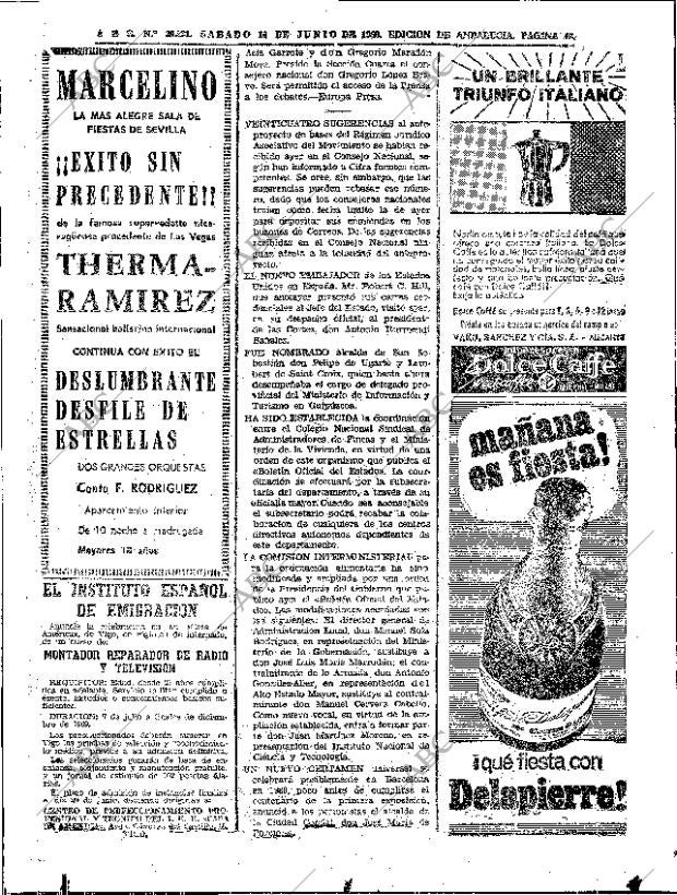 ABC SEVILLA 14-06-1969 página 40
