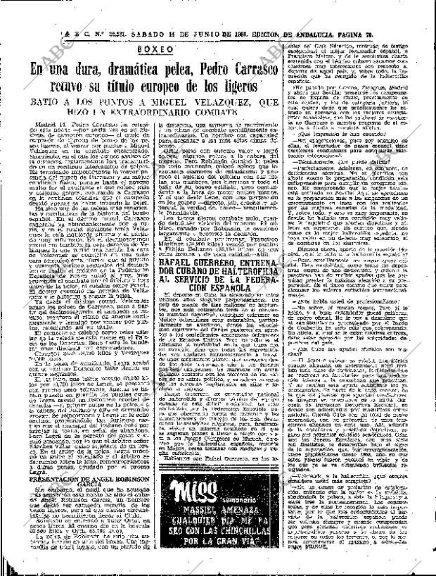 ABC SEVILLA 14-06-1969 página 70