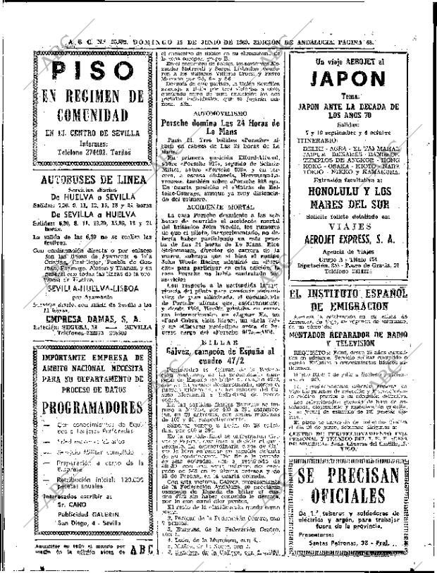 ABC SEVILLA 15-06-1969 página 68