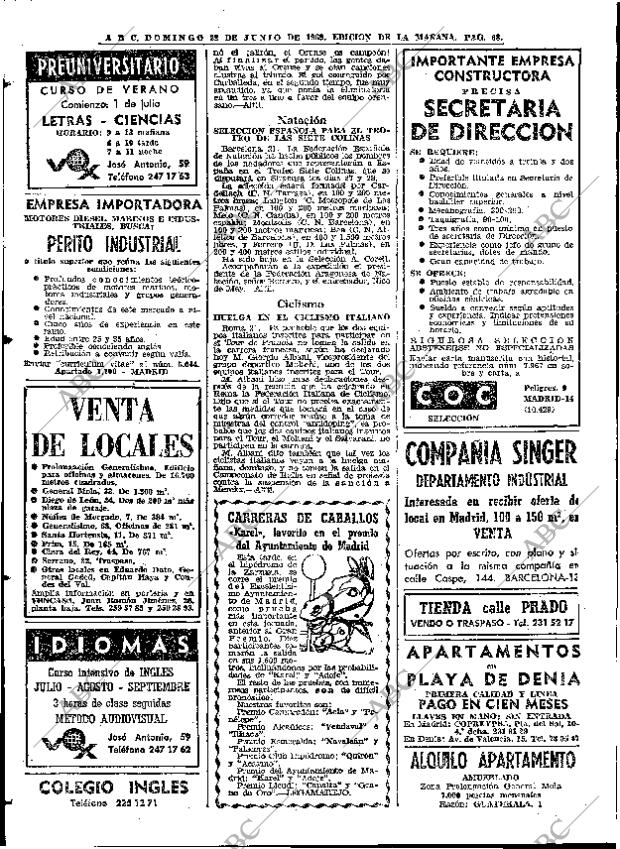 ABC MADRID 22-06-1969 página 68