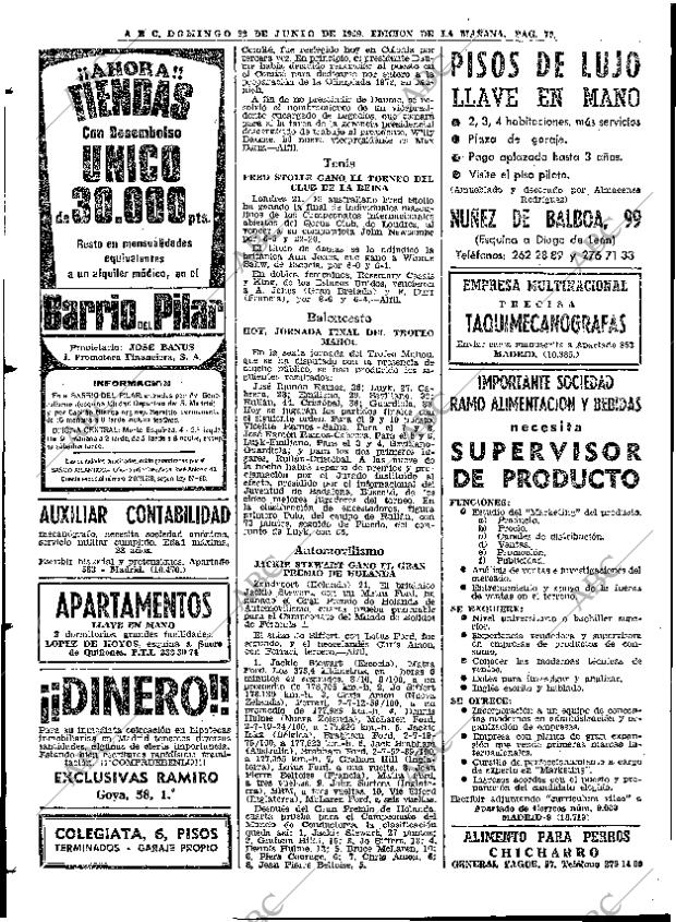 ABC MADRID 22-06-1969 página 70
